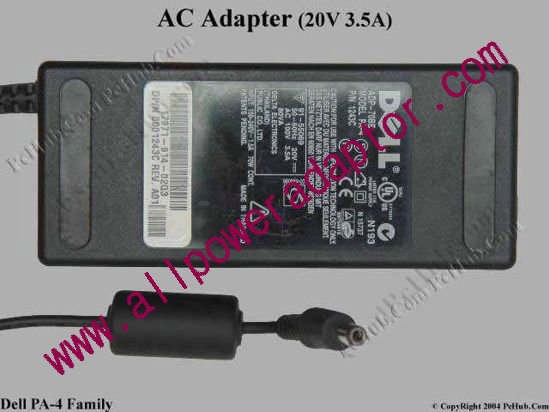 Dell Common Item (Dell) AC Adapter- Laptop 20V 3.5A, 5.5/2.5mm, 2-Prong