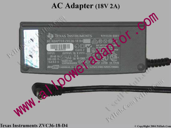Texas Instruments Common Item AC Adapter ZVC36-18 D4