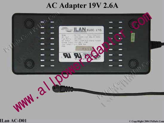 ILAN AC-D01 AC Adapter- Laptop 19V 2.6A