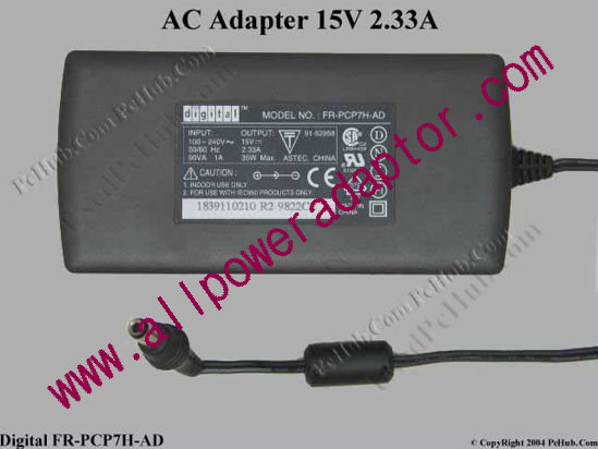 Digital Common Item (Digital) AC Adapter- Laptop FR-PCP7H-AD