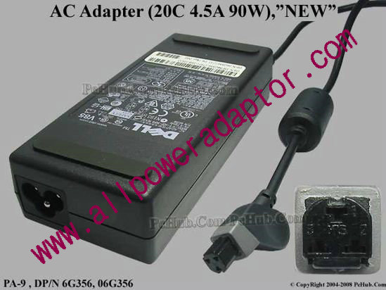 Dell Common Item (Dell) AC Adapter- Laptop 20V 4.5A 3-Hole, PA9, 3-Prong, New