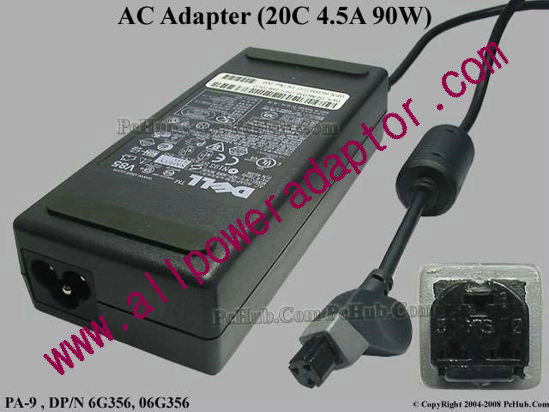 Dell Common Item (Dell) AC Adapter- Laptop 20V 4.5A 3-Hole, PA9, 3-Prong