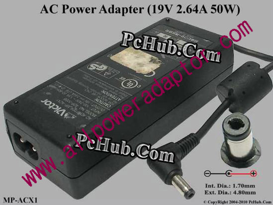Other Brands Victor AC Adapter 13V-19V 19V 2.64A, 4.8/1.7mm, 2-Prong