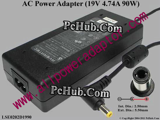 Averatec Common Item (Averatec) AC Adapter- Laptop 19V 4.74A, 5.5/2.5mm, 2-Prong
