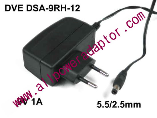 DVE DSA-9RH-12 AC Adapter - NEW Original 9V 1A, 5.5/2.5mm, EU 2-Pin