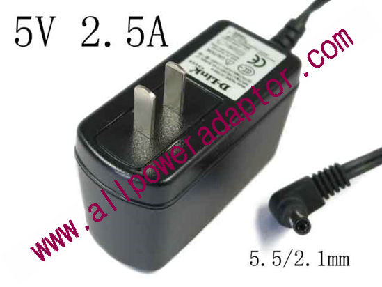 D-Link AF1805-N AC Adapter - NEW Original 5V 2.5A, 5.5/2.1mm, US 2-Pin, New