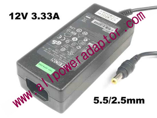 LITE-ON PA-1041-0 AC Adapter 12V 3.33A, Barrel 5.5/2.5mm, IEC C14