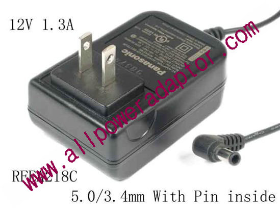 Panasonic AC to DC (Panasonic) AC Adapter - NEW Original 12V 1.3A, 5.0/3.4mm Pin, US 2-Pin