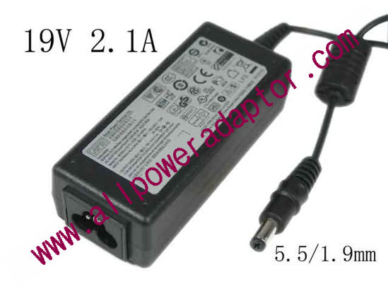 APD / Asian Power Devices DA-40A19 AC Adapter- Laptop 19V 2.1A, 5.5/1.9mm, 3-Prong, New