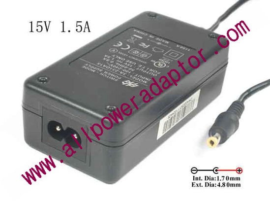 ENG 3A-231DA15 AC Adapter - NEW Original 15V 1.5A, 4.8/1.7mm, 2-Prong, New