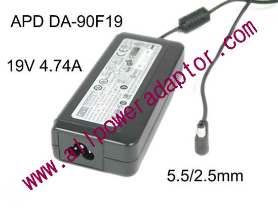 APD / Asian Power Devices DA-90F19 AC Adapter- Laptop 19V 4.74A, 5.5/2.5mm, 3-Prong