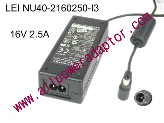 LEI / Leader NU40-2160250-I3 AC Adapter- Laptop 16V 2.5A, BarreW/Pin, 2-Prong