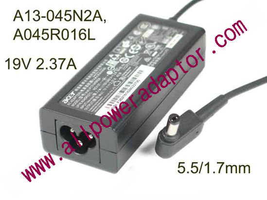 Acer AC Adapter (Acer) AC Adapter- Laptop 19V 2.37A, 5.5/1.7mm, 3P