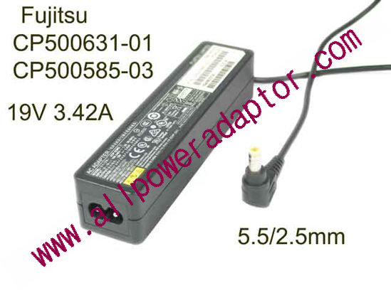 Fujitsu AC Adapter (Fujitsu) AC Adapter- Laptop 19V 3.42A, Barrel 5.5/2.5mm, 2-Prong