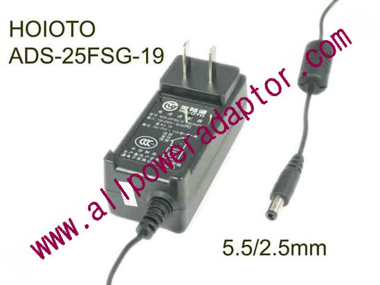 HOIOTO ADS-25FSG-19 AC Adapter- Laptop 19V 1.31A, 5.5/2.5mm, US 2P Plug, New