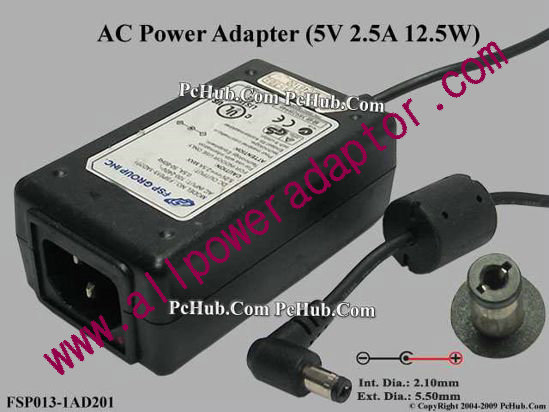 FSP Group Inc FSP013-1AD201 AC Adapter 5V-12V 5V 2.5A, 5,5/2.5mm, C14