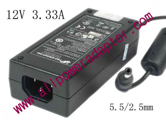 FSP Group Inc FSP040-DGAA1 AC Adapter 5V-12V 12V 3.33A Barrel 5.5/2.5mm, IEC C14