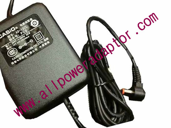 Casio AC To DC (Casio) AC Adapter 5V-12V 12V 1.5A, 5.0/3.0mm With Pin, US Wire 2-Pin, New