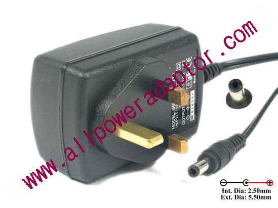 AOK OEM Power AC Adapter 5V-12V 12V 2A, 5.5/2.5mm, UK 3-Pin Plug, New