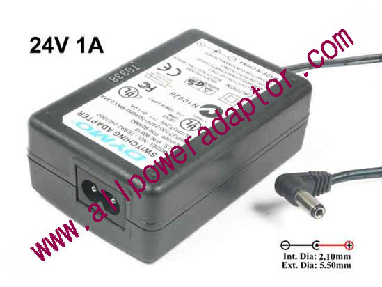 DYMO AC Adapter TESA2-2401000, 24V 1A, Barrel 5.5/2.1mm, 2-Prong