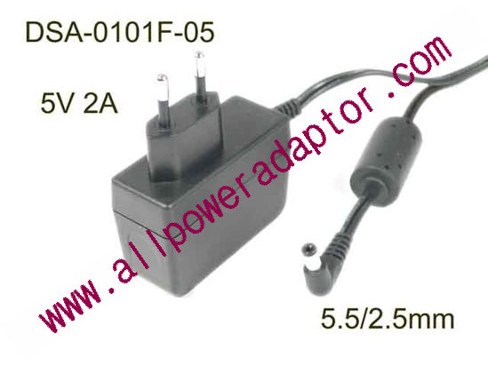 DVE DSA-0101F-05 AC Adapter 5V-12V 5V 2A, Barrel 5.5/2.5mm, EU 2-Pin Plug
