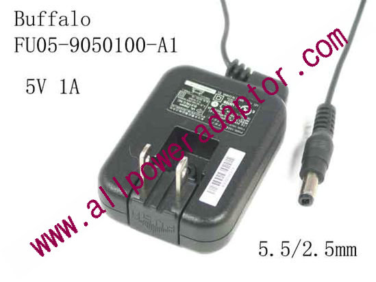 Buffalo FU05-9050100-A1 AC Adapter 5V-12V FU05-9050100-A1 , 5V 1A, 5.5/2.5mm, US 2-Pin Plug,
