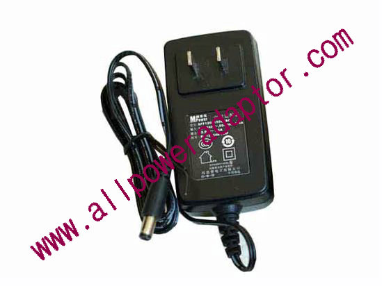Mass Power SFF1200150C1BA AC Adapter 5V-12V 12V 1.5A, 5.5/2.1mm, US 2P Plug, New