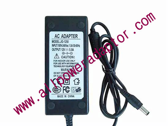 OEM Power AC Adapter - Compatible JG-1250, 12V 5A 5.5/2.1mm, C14, New
