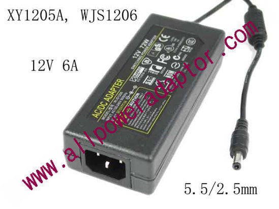 OEM Power AC Adapter - Compatible XY1205A, 12V 6A 5.5/2.5mm, New