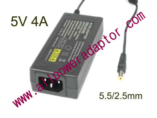 OEM Power AC Adapter - Compatible SDK-0609, 5V 4A 5.5/2.5mm, C14, New