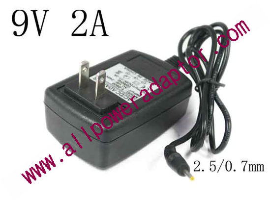 OEM Power AC Adapter - Compatible Y-0920, 9V 2A, Barrel 2.5/0.7mm, New