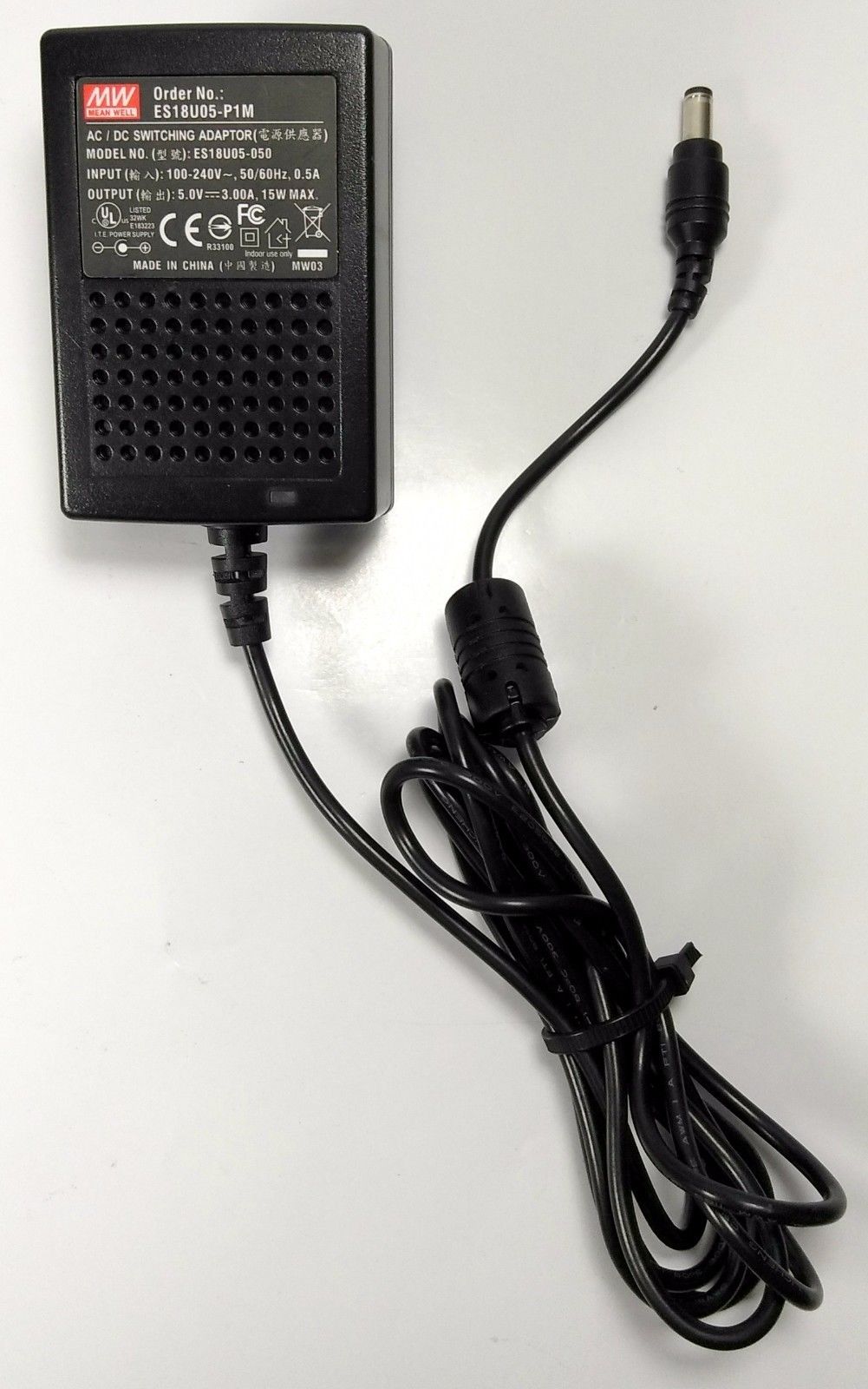 NEW 5V 3A MEAN WELL ES18U05-050 AC Adapter