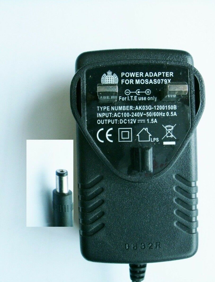 New 12V 1.5A MINISTRY OF SOUND AK03G-1200150B Power Supply Ac Adapter