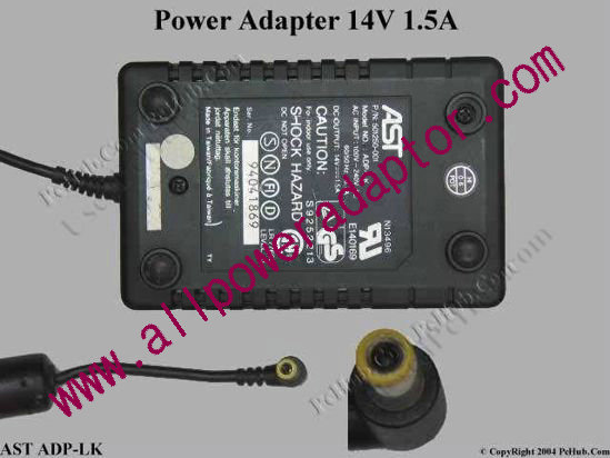 AST Common Item (AST) AC Adapter- Laptop 14V 1.5A, 6.3/3.0mm, C14