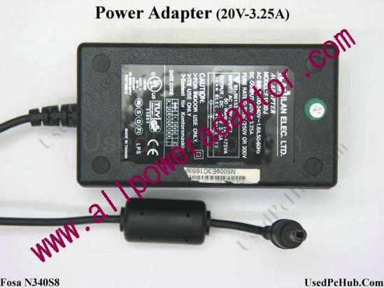 Fosa N340S8 AC Adapter- Laptop - Click Image to Close