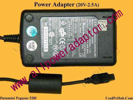 Datamini Pegasus 520I AC Adapter- Laptop - Click Image to Close