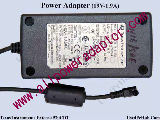Texas Instruments Common Item AC Adapter APD-9510-19A