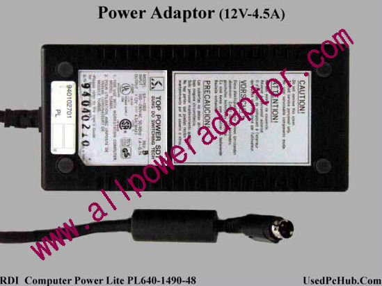 RDI Power Lite PL640-1490-48 AC Adapter