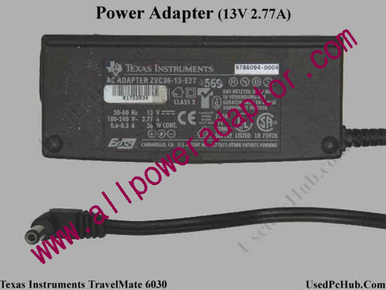 Texas Instruments TravelMate 6030 AC Adapter