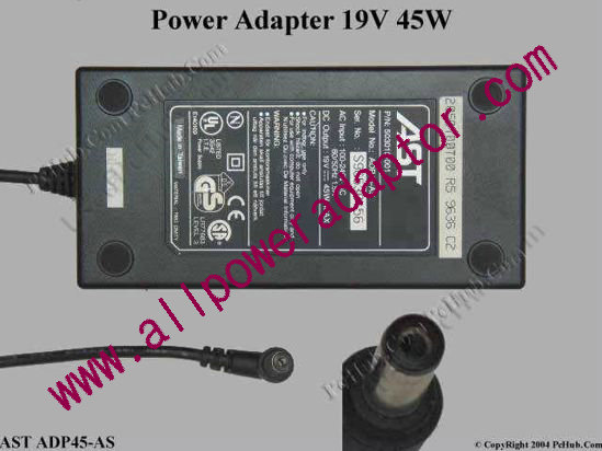 AST Common Item (AST) AC Adapter- Laptop 503015-001, 19V 45W, Tip B