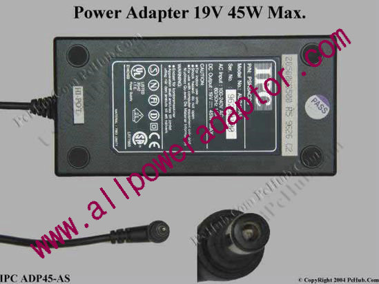IPC AC Adapter- Laptop PSR5ACDC, 19V 45W, Tip B