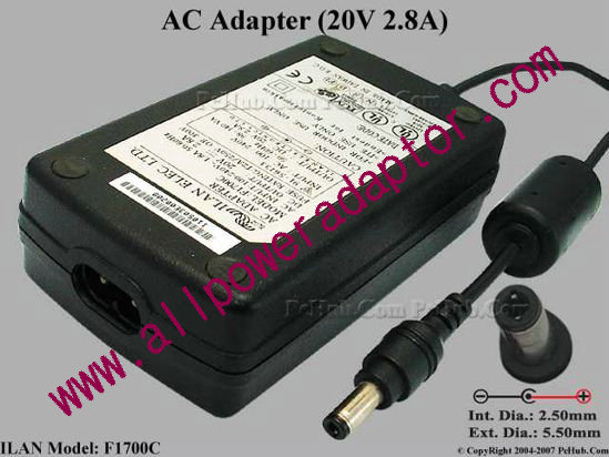 ILAN F1700C AC Adapter- Laptop 20V 2.8A, Tip C