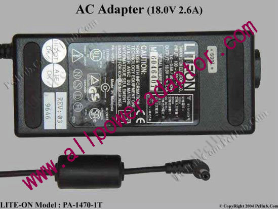 LITE-ON PA-1470-1T AC Adapter 18.0V 2.6A