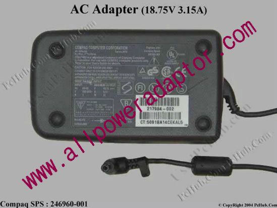 Compaq Armada Series AC Adapter- Laptop 246960-001(TipC)