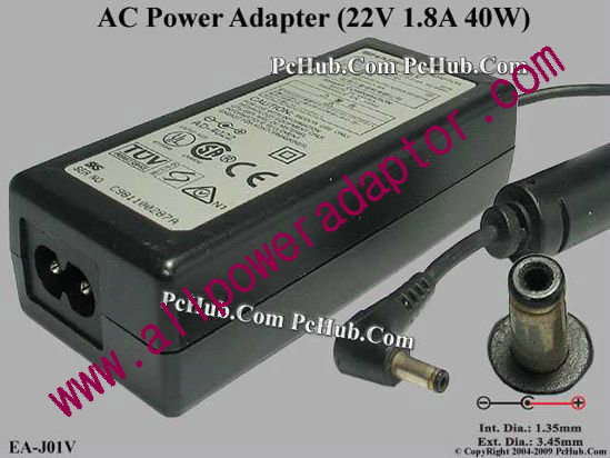 Sharp AC Adapter EA-J01V, 22V 1.8A, Tip Z
