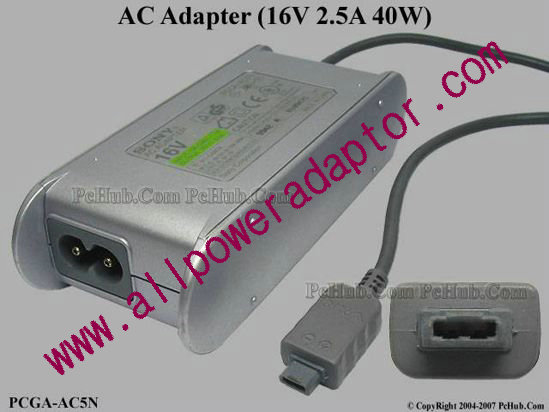Sony Vaio Parts AC Adapter 16V 2.5A, 2-Pin (Flat), 2-Prong