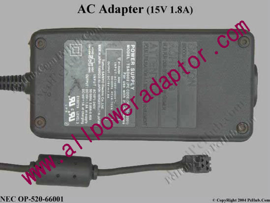 NEC AC Adapter OP-520-66001, 15V 1.8A