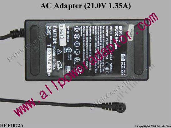 HP AC Adapter- Laptop F1072A, 21V 1.35A, Tip A