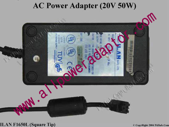 ILAN F1650L AC Adapter- Laptop Square Tip - Click Image to Close
