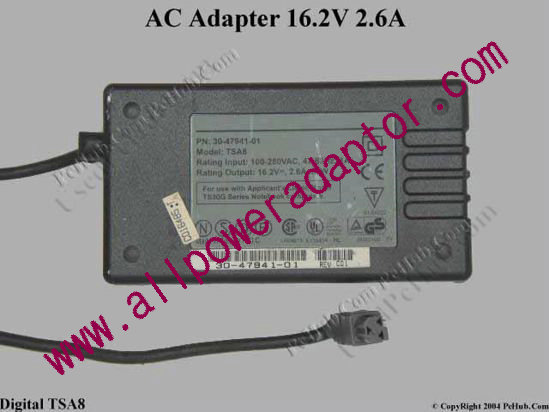 Digital Common Item (Digital) AC Adapter- Laptop TSA8, 16.2V 2.6A, (2-prong)